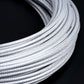 5mm braided cable tube, light gray with braided pattern, coiled bundle