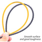 Braided bicycle cable tubes, golden and black loops, 5mm