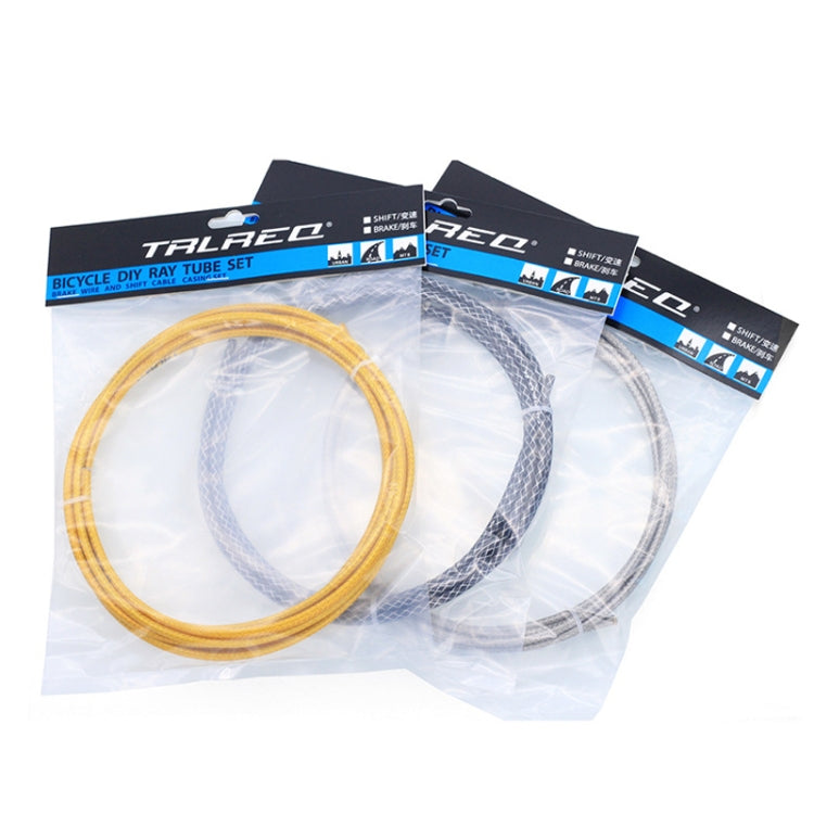 Bicycle braided cable tube set in yellow and gray, packaged for 3m use