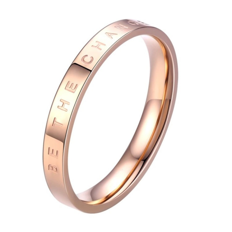 Rose gold narrow couple ring with engraved inner text, electroplated finish