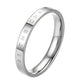 Silver narrow couple ring with engraved inner text, electroplated metal finish