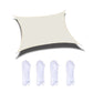 Beige waterproof sunshade sail with corner grommets and included rope ties