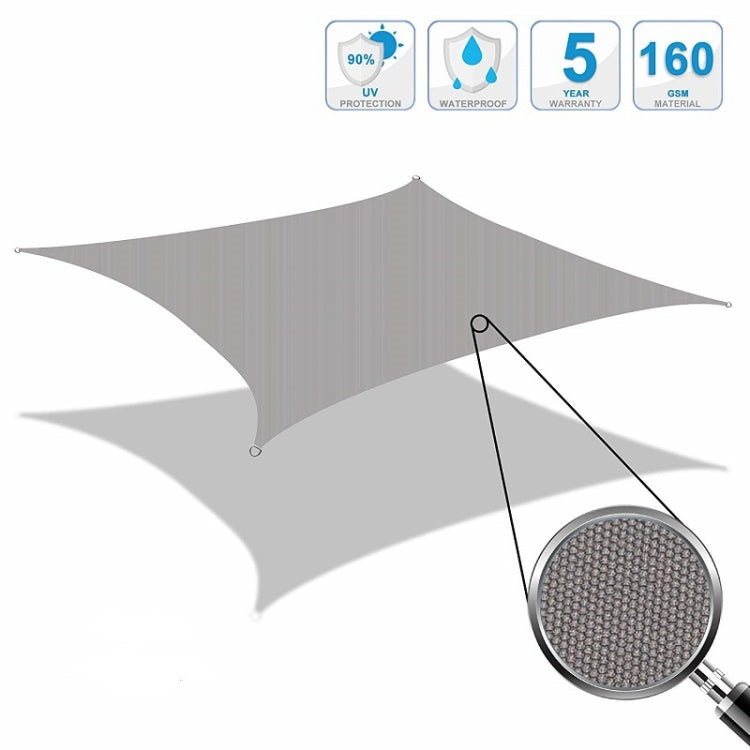 Gray waterproof anti-UV sunshade sail canopy with corner grommets and textured fabric