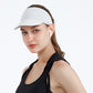 Sports visor headband in light gray/white with curved brim and elastic fit