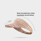 Multicolor striped sports visor headband with curved brim and elastic rear band