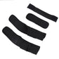 Black dog knee guard straps and padded support pieces, set of four