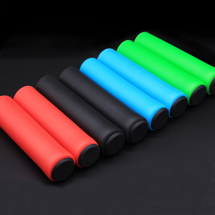 Foam bicycle handlebar grip covers set, red, black, blue, and green with anti-slip texture