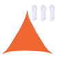 Orange triangle outdoor sunshade sail canopy with reinforced grommets and rope ties