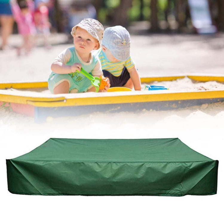 Green rectangular protective cover for outdoor toy bunker or bath