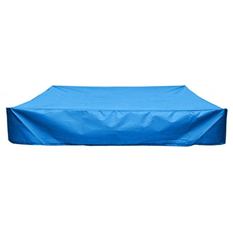 Blue rectangular protective cover with rounded corners for outdoor toy bunker or bath