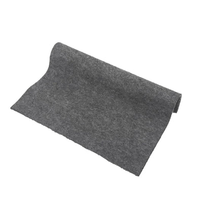 Gray felt car scratch repair cloth, rectangular folded piece.