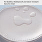 PU leather jewelry storage box lid with water droplets and stitched edge
