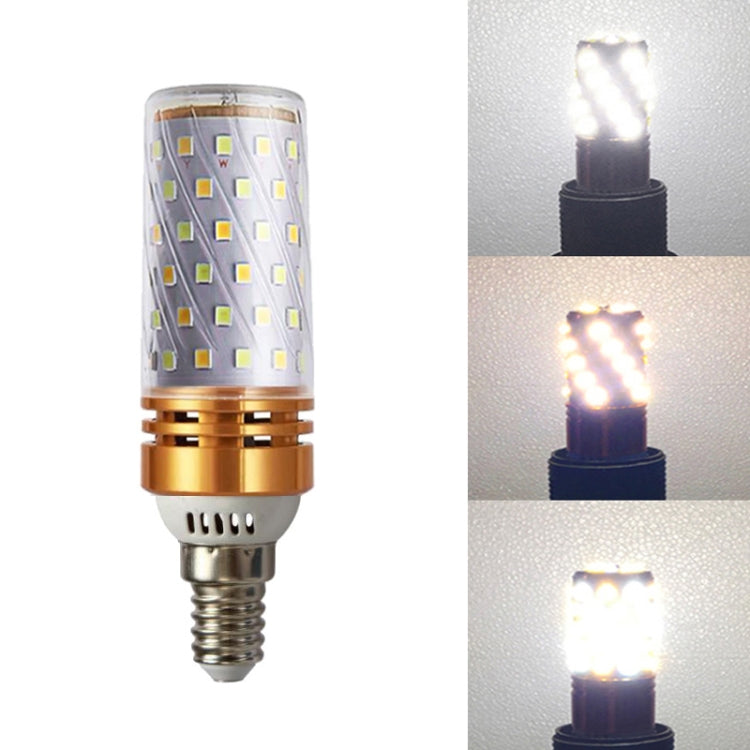 LED corn light candle bulb with E27 screw base, gold ring, cool white LED glow