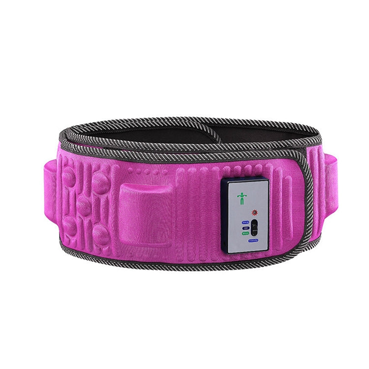 Purple-pink vibration massage belt with control display, textured pads and black trim.