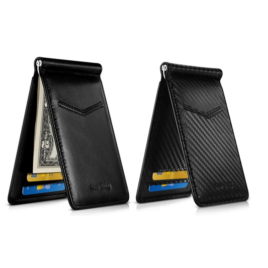 New-Bring Anti-Theft RFID Card Holder Men Ultra-Thin Card Holder Multi-Card Position ID Leather Case, Black, Carbon Fiber