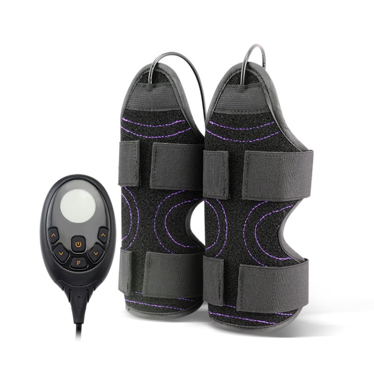 EMS arm electrode patch set with handheld controller, black fabric, purple outline wiring