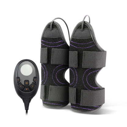 EMS arm electrode patch set with handheld controller, black fabric, purple outline wiring