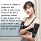 EMS arm electrode wrap on upper arm with controller, adjustable straps, black fabric