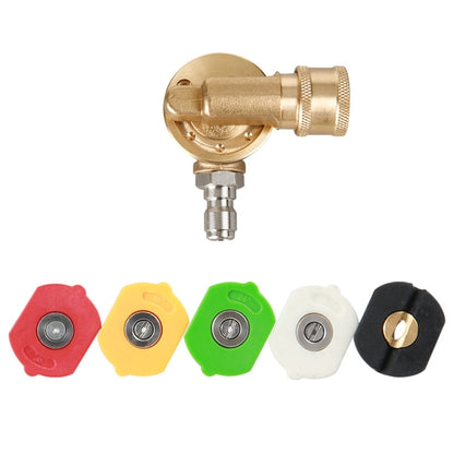 Brass high-pressure spray brush head with 1/4 quick-connect joint and rotating neck