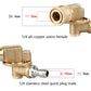 Brass 1/4 quick-connect live-joint spray brush head with copper union fittings