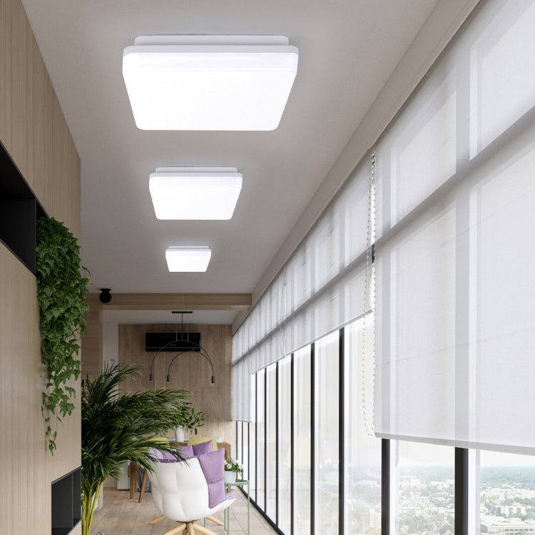 Multiple rectangular LED ceiling lamps with frosted diffusers, white, flush-mount