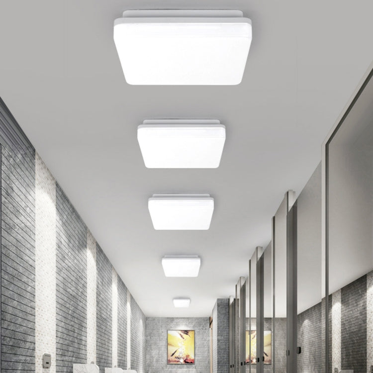 Rectangular LED ceiling lamp with frosted diffuser, white, flush-mount