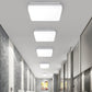 Multiple rectangular LED ceiling lamps with frosted diffusers, white, flush-mount