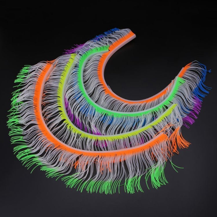 Fluorescent aquarium anemone decoration with multicolor tentacles and orange curved rim