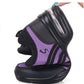Black breathable dance sneakers with purple side panel and cushioned rocker sole