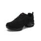 Black breathable mesh dance shoe with lace-up front and cushioned air-cushion sole