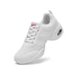 White breathable mesh dance shoe with lace-up front and air-cushion sole
