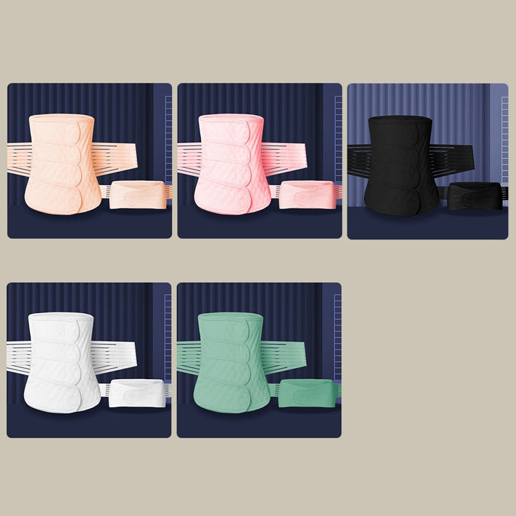 Postpartum abdomen belt corset belts set, elastic support in pink and black tones