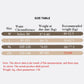 Postpartum abdomen belt corset size chart with M, L, XL, XXL measurements
