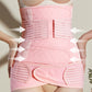 Pink elastic postpartum abdomen belt corset with layered compression panels