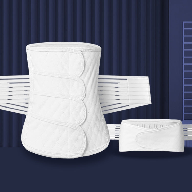 Postpartum corset abdomen belt set, white elastic wrap and matching short support band
