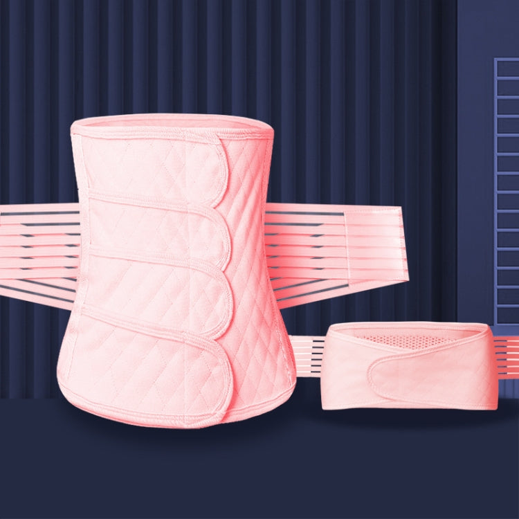 Postpartum abdomen belt corset in pink, elastic abdominal support with matching band