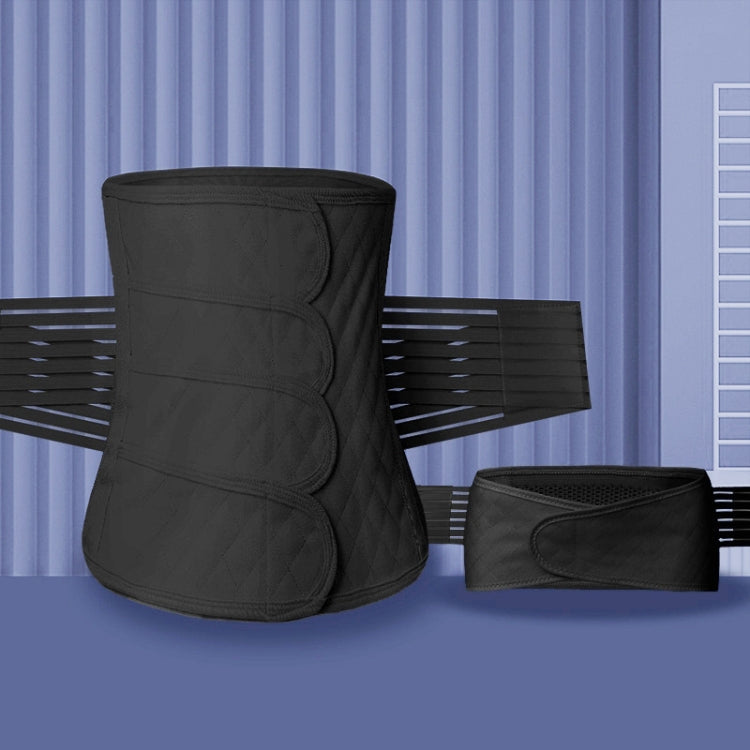 Black corset-style postpartum abdomen belt set with short matching band