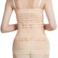 Postpartum waist support belt set worn over torso: layered elastic compression bands
