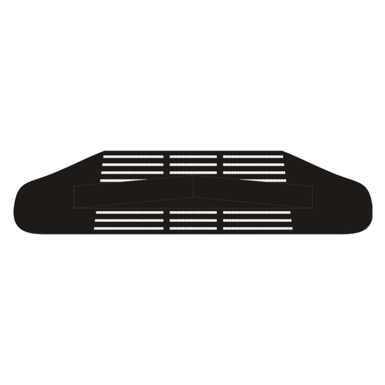 Black abdomen support belt icon with horizontal vented stripe pattern
