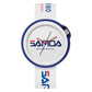 SANDA sports quartz watch with blue silicone bezel and white strap