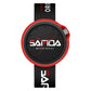 SANDA sports quartz watch with red silicone bezel and black silicone strap