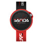 SANDA sports quartz watch with red silicone bezel and red silicone strap