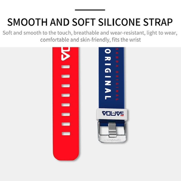 Silicone watch strap with metal buckle