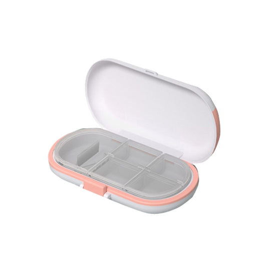 HW073 Portable Cut Medicine Large-capacity Pill Box Compartment Sealed Small Pill Box, Green, Blue, Pink, Grey, White Yellow