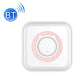 Portable mini thermal Bluetooth printer, white body with pink front ring