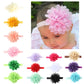Set of baby girl elastic headbands with assorted colored flower blossoms