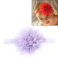 Lavender elastic baby girl headband with large lavender layered flower