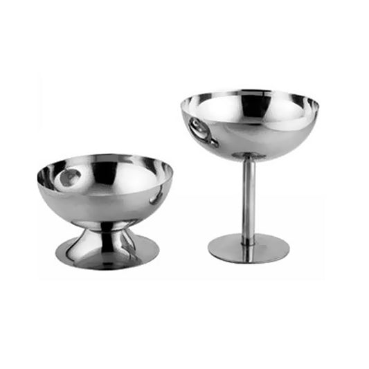 Stainless Steel Ice Cream Cup Ice Cream Goblet Bar Wine Glass, Specification：, A Short, B High