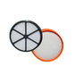 Vacuum HEPA filters set: black and orange circular filter discs, one overlapping