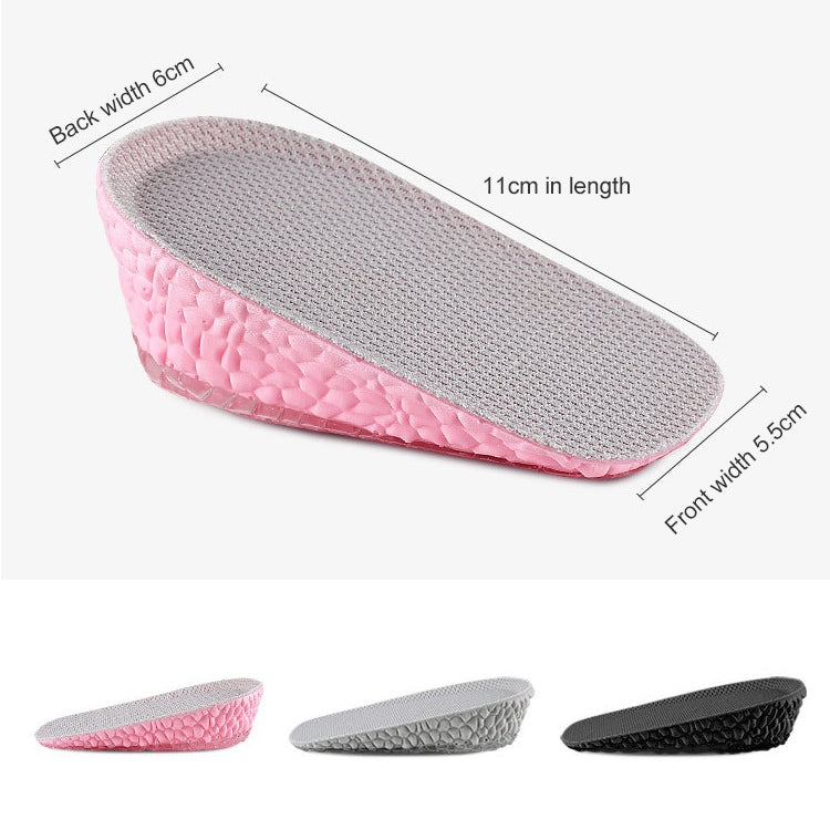 Heightening heel insole pad dimensions: 11cm length, 5.5cm front width, 6cm back width